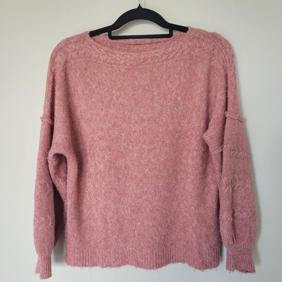 Max Edition boat neck pink oversized sleeves pullover sweater size M - Picture 8 of 8